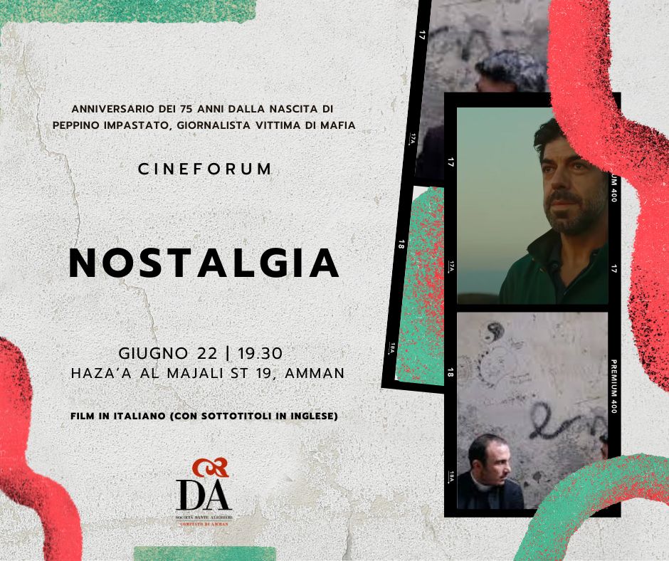 Nostalgia Italian film screening in Dante Amman, the Italian language centre in Jordan